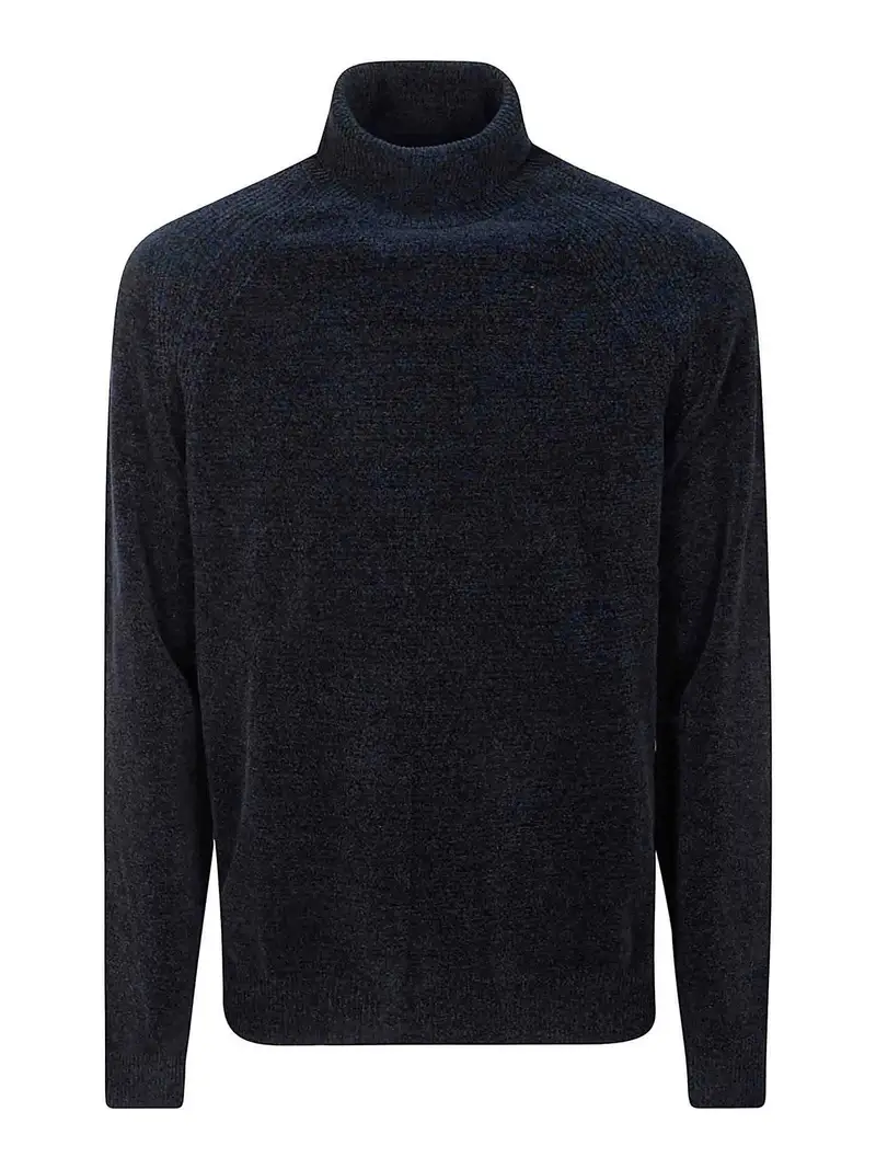 Maglia dolcevita in velluto Blu scuro