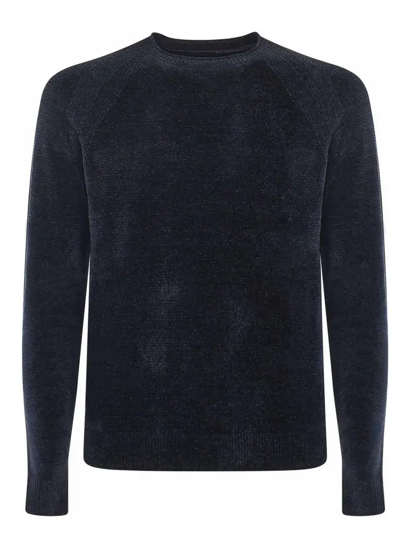 Maglia Girocollo Con Logo Blu