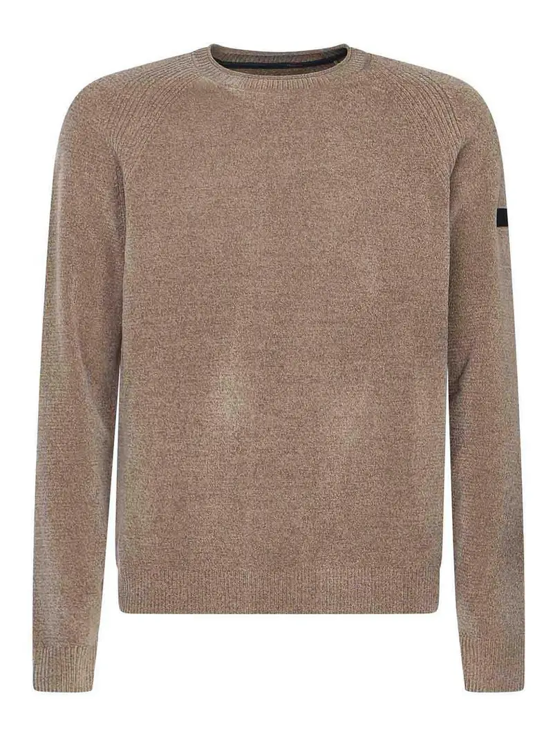 Maglia Girocollo Con Logo Marrone