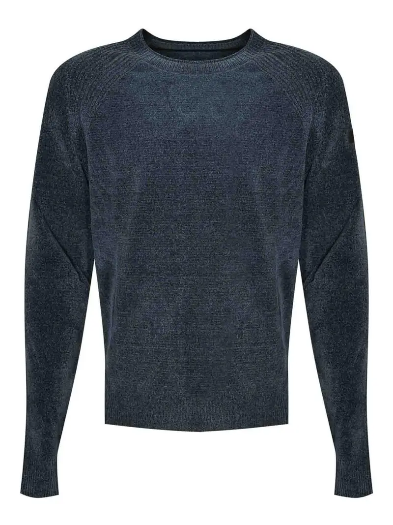 Maglione rotondo in velluto Blu