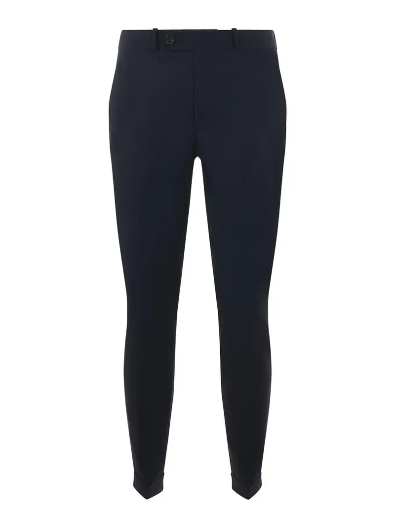 Pantaloni plissettati con risvolti Blu