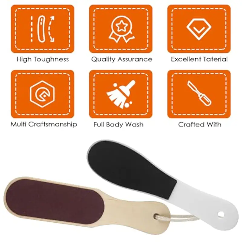 Rseuphiee 2 Pezzi Raspa Piedi Professionale, Lima per Piedi Doppia Superficie Pedicure, Grossolana e fine Lima per Calli, Lima per Piedi e Talloni, per Pedicure, Cura dei Piedi, Rimuove Pelle Morta miniatura 3