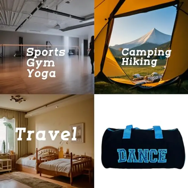 RTMYOR Borsa da Danza Carina per Ragazze, Sportiva e a Tracolla, Borsone da Ballerina, Blu, Adatta per Sport e Danza miniatura 3