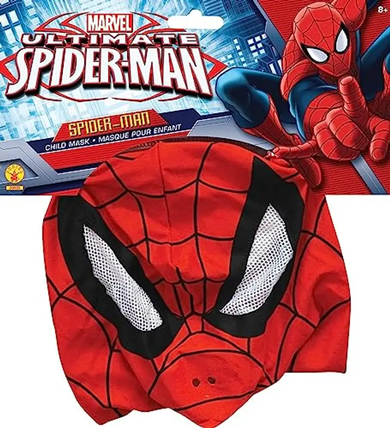 Rubie's - Marvel Ufficiale - SPIDER-MAN - Passamontagna per Bambini - Taglia unica - Passamontagna in tessuto con aperture per gli occhi e chiusura in velcro sul collo miniatura 2
