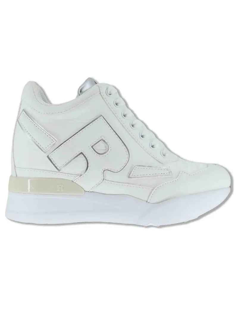 Sneakers high-top in pelle e tessuto bianco Donna 4537-84584 2