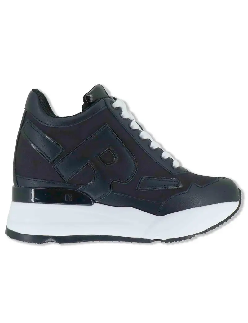 Sneakers high-top in pelle e tessuto nero Donna 4537-84584 1