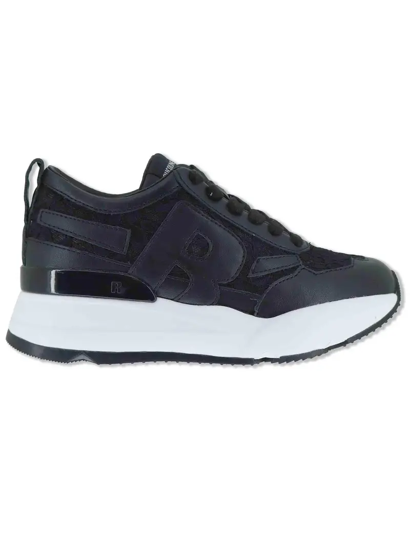 Sneakers in pelle e pizzo nero Donna 4009-84585 1