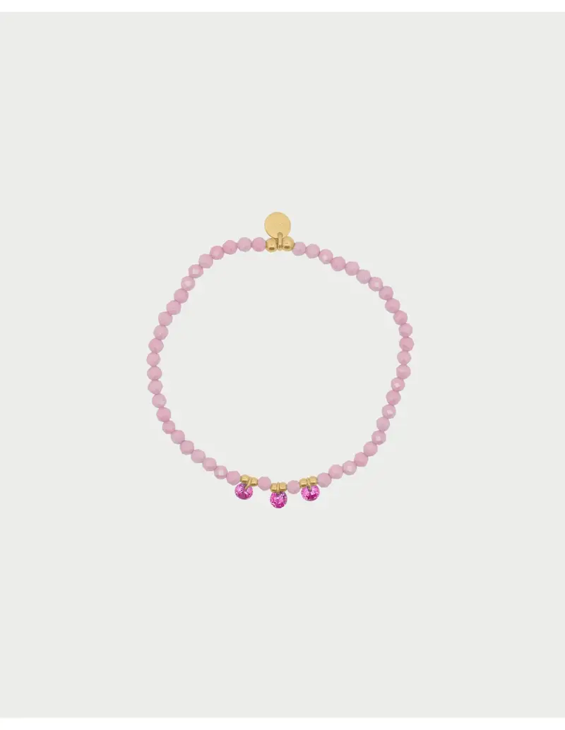 Bracciale elastico RUE DES MILLE Gipsy Chic in argento 925 dorato pepite rosa e pendenti BR-031 M1 R AU