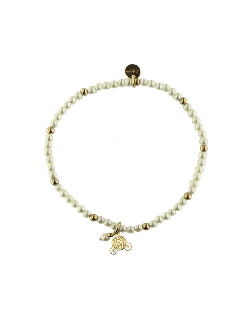 Bracciale elastico RUE DES MILLE in argento 925 dorato con perle CARROZZA - BR-SOGPE CAR AU