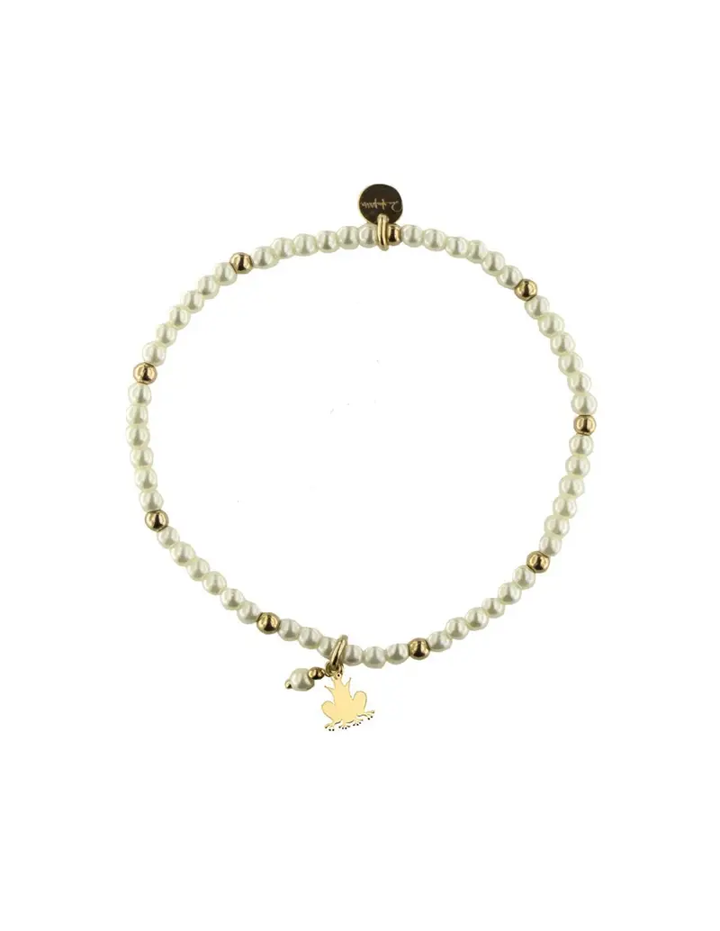 Bracciale elastico RUE DES MILLE in argento 925 dorato con perle RANA - BR-SOGPE RAN AU