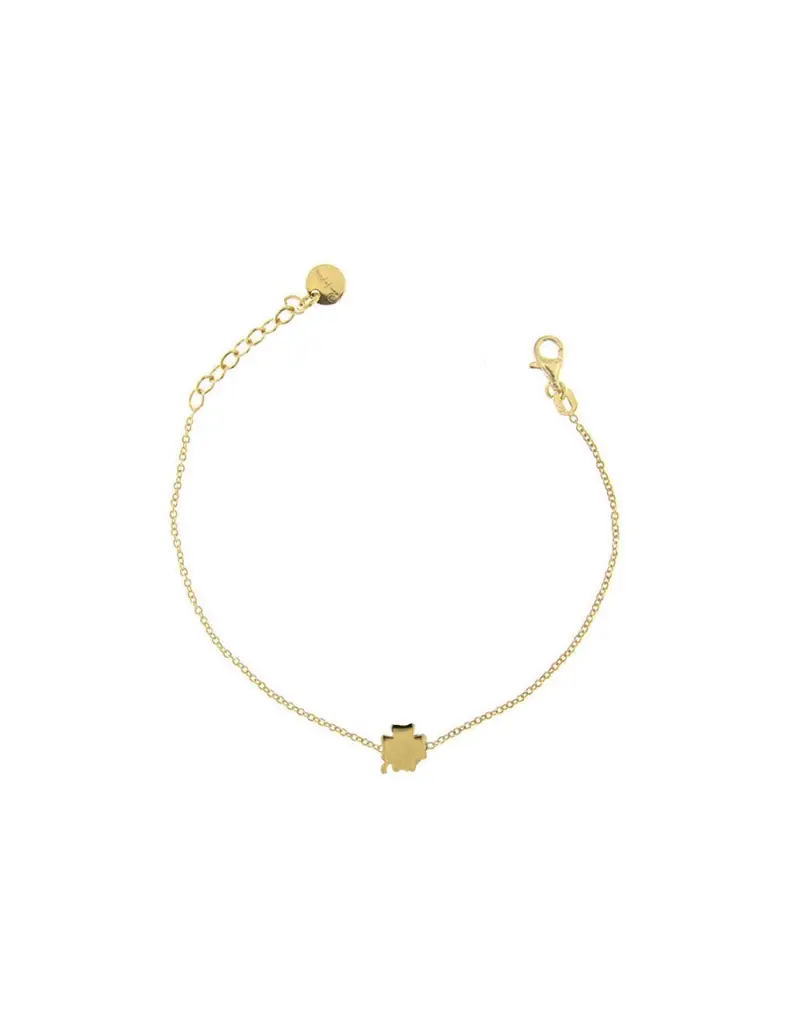 Bracciale quadrifoglio bombato RUE DES MILLE in argento dorato BR-002 CAT QUAD AU