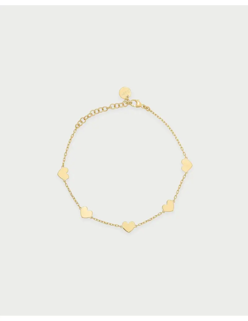 Bracciale RUE DES MILLE I Sogni Son Desideri in argento 925 dorato 5 Cuori BR-030 M1 CUO AU