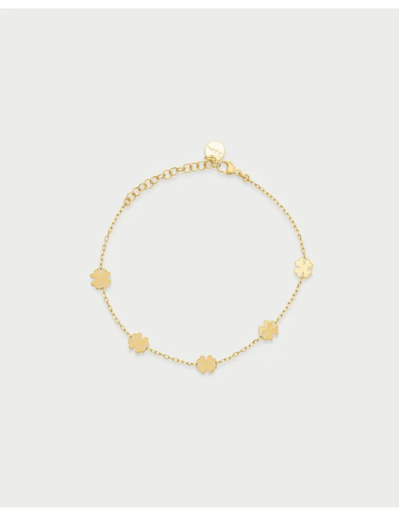 Bracciale RUE DES MILLE I Sogni Son Desideri in argento 925 dorato 5 Quadrifogli BR-030 M1 QUAD AU