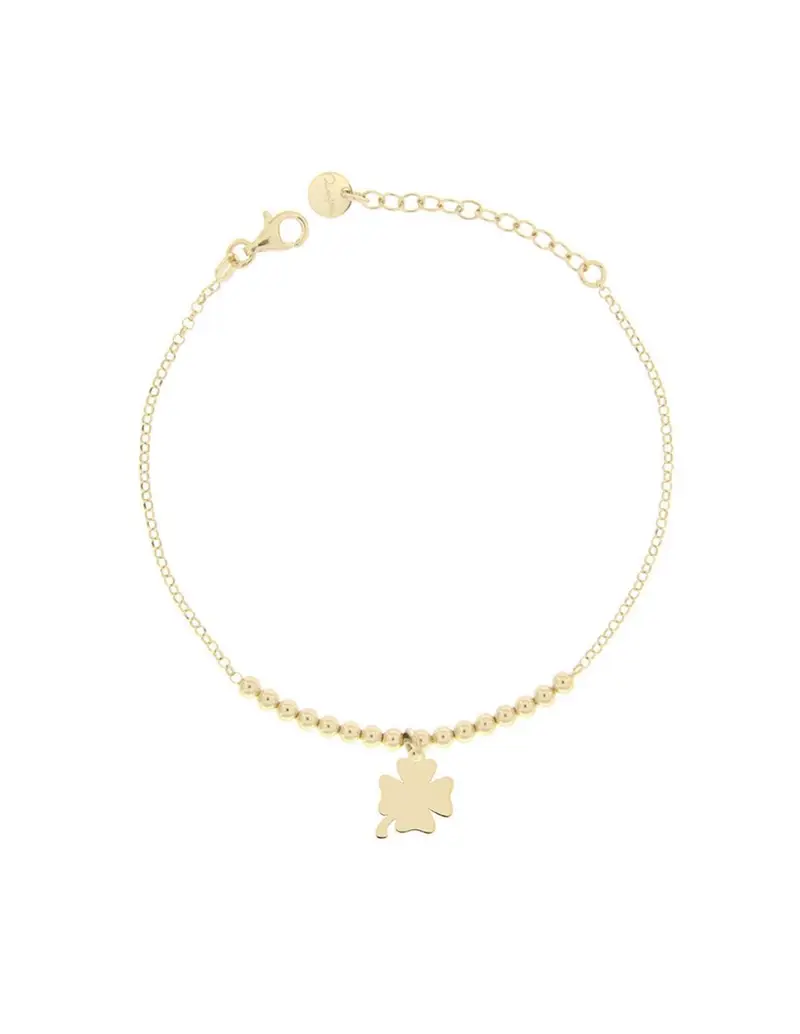 Bracciale RUE DES MILLE Micro 1 in argento 925 dorato con soggetto Quadrifoglio BR-1SOGG PL QUAD AU
