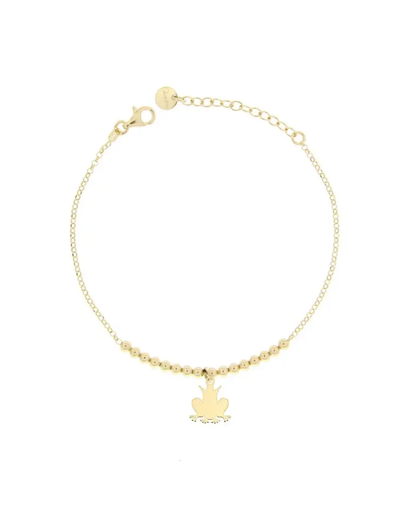 Bracciale RUE DES MILLE Micro 1 in argento 925 dorato con soggetto Ranocchio BR-180GG PL RAN AU
