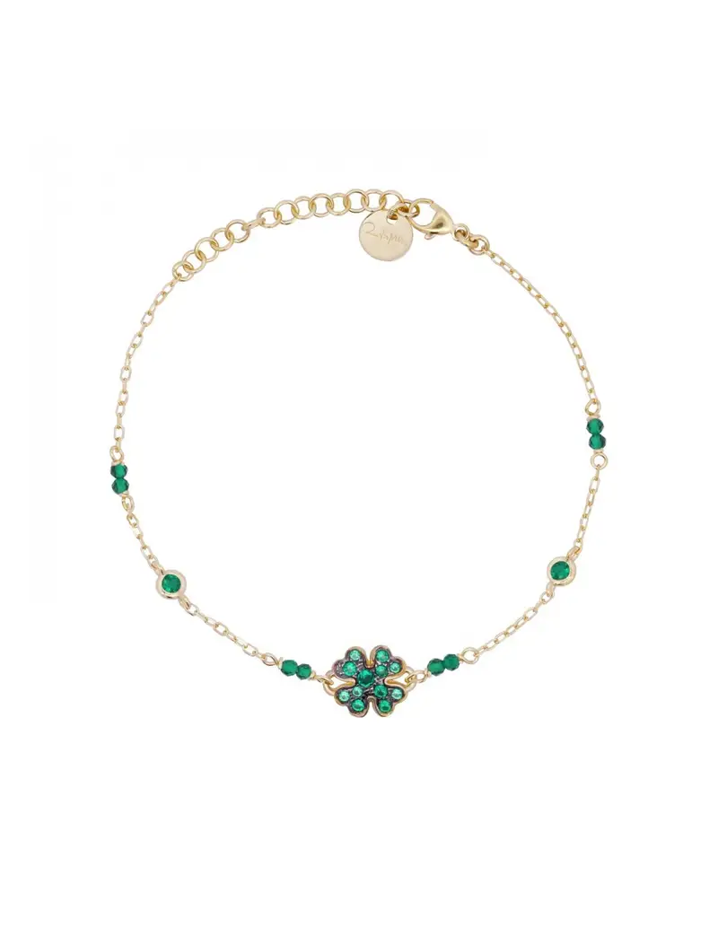 Bracciale RUE DES MILLE Stardust Ten argento placcato oro giallo BRZ-018 M1 QUAD C AU Quadrifoglio