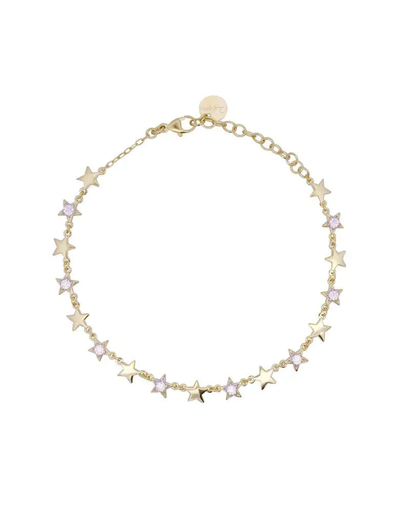 Bracciale RUE DES MILLE Stardust Ten in argento BRZ-018 MUL STE AU Stelle alternate