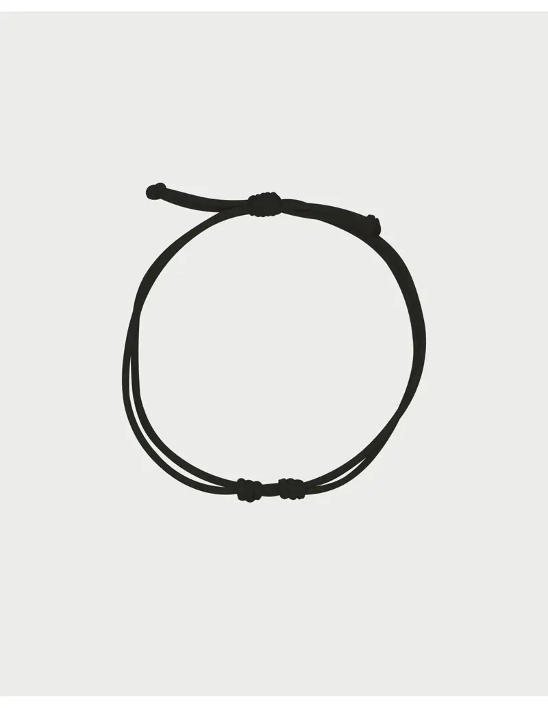 Bracciale Soft Cord Base RUE DES MILLE Charmbar in tessuto soft regolabile CB-BR TS1 C6 Nero
