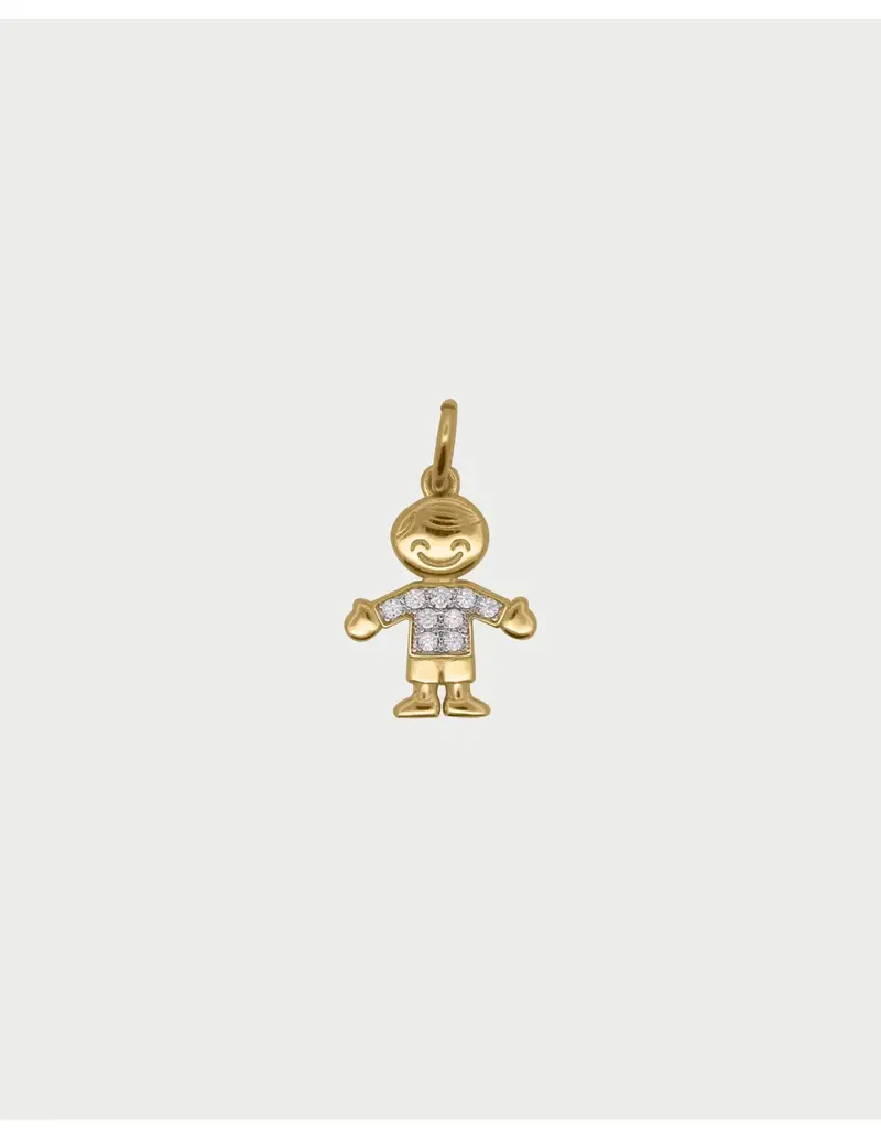 Charm Bimbo RUE DES MILLE Charmbar in argento 925 dorato e cristalli CB-CN 05