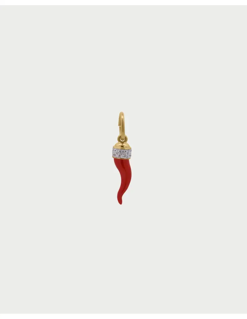 Charm Cornetto Rosso RUE DES MILLE Charmbar in argento 925 dorato CB-CN 59