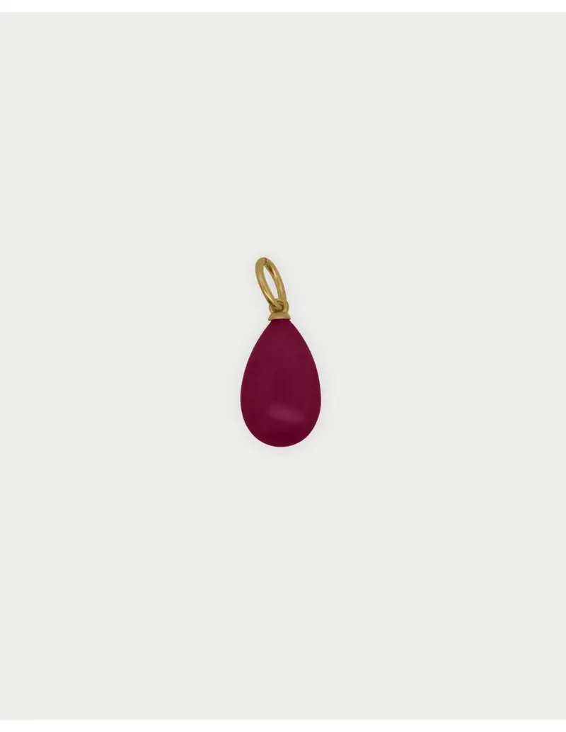 Charm Goccia di Giada Burgundy RUE DES MILLE Charmbar in argento 925 dorato CB-CN 65