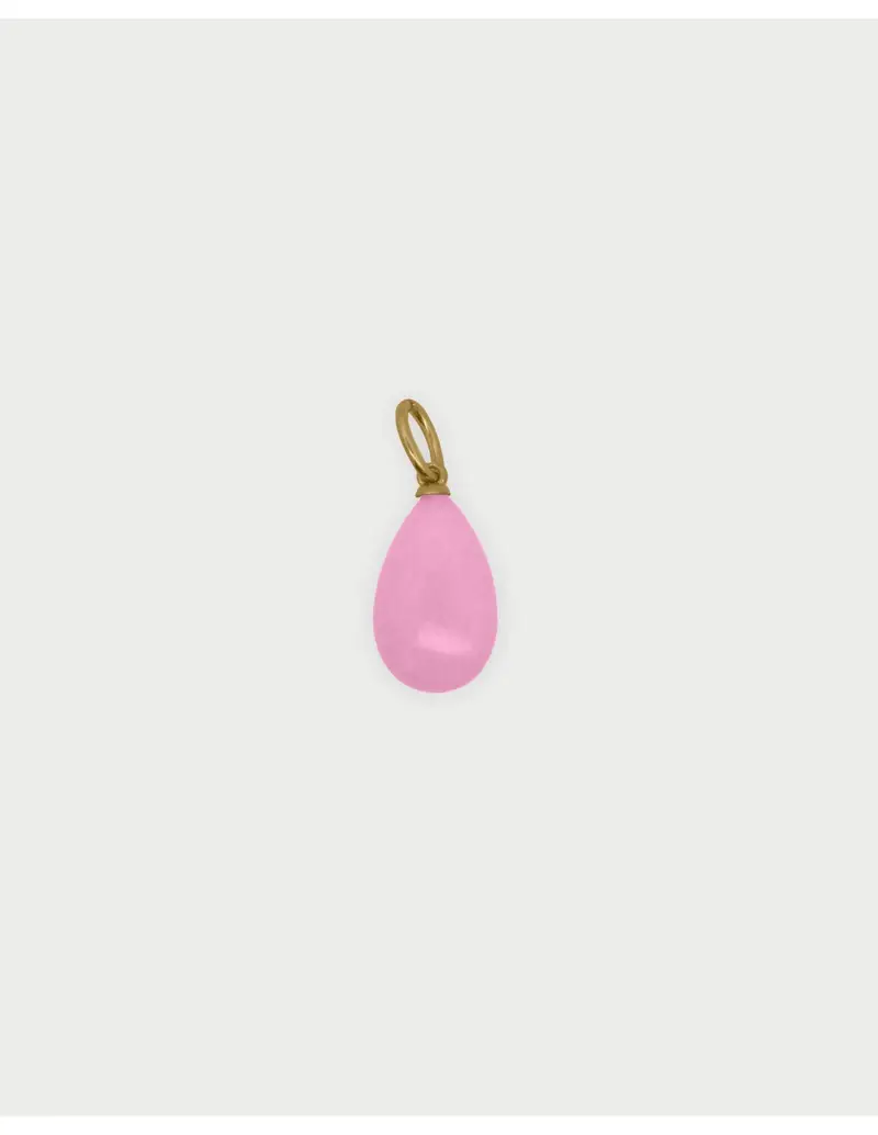 Charm Goccia di Giada Pink RUE DES MILLE Charmbar in argento 925 dorato CB-CN 67
