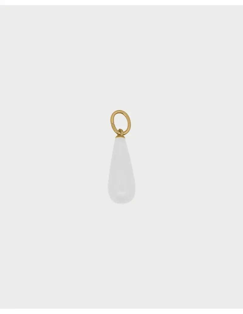 Charm Goccia Giada White RUE DES MILLE Charmbar in argento 925 dorato CB-CN 38