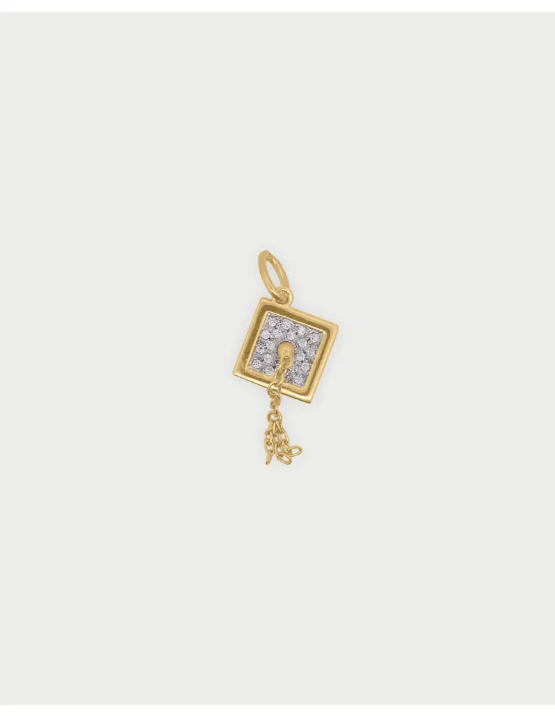 Charm Laurea RUE DES MILLE Charmbar in argento 925 dorato e cristalli CB-CN 19