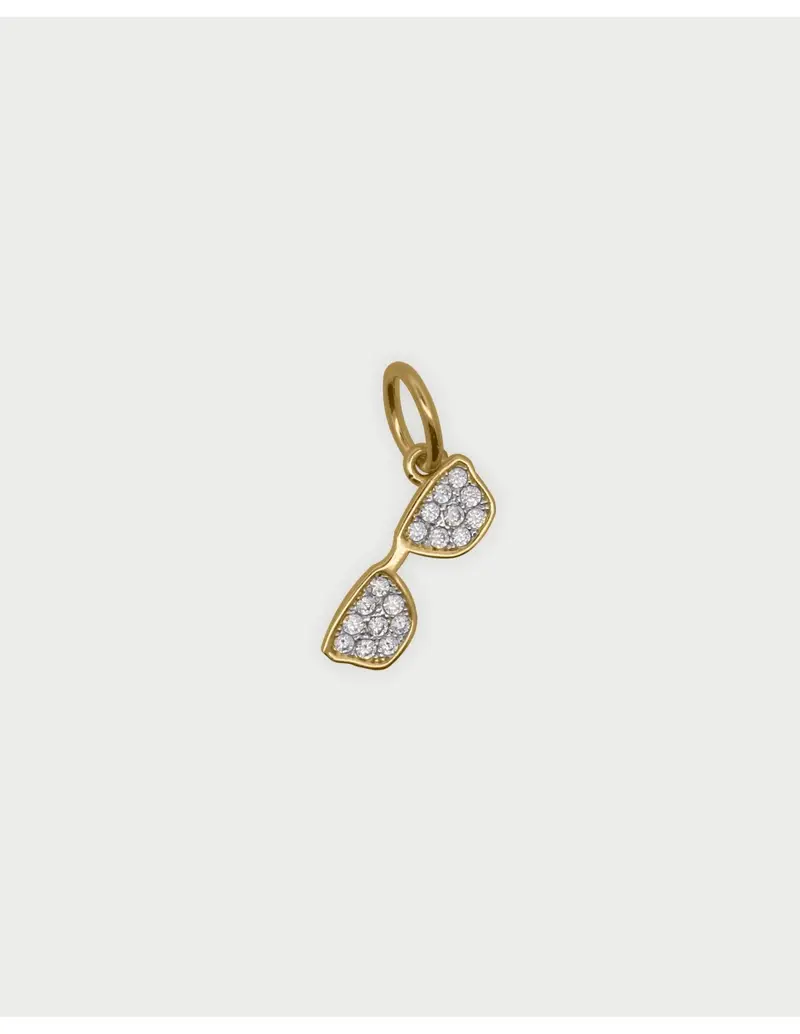 Charm Occhiali RUE DES MILLE Charmbar in argento 925 dorato e cristalli CB-CN 11