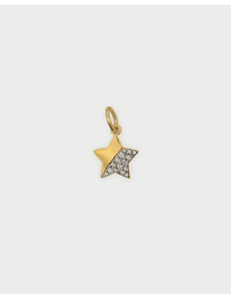 Charm Stella RUE DES MILLE Charmbar in argento 925 dorato e cristalli CB-CN 03