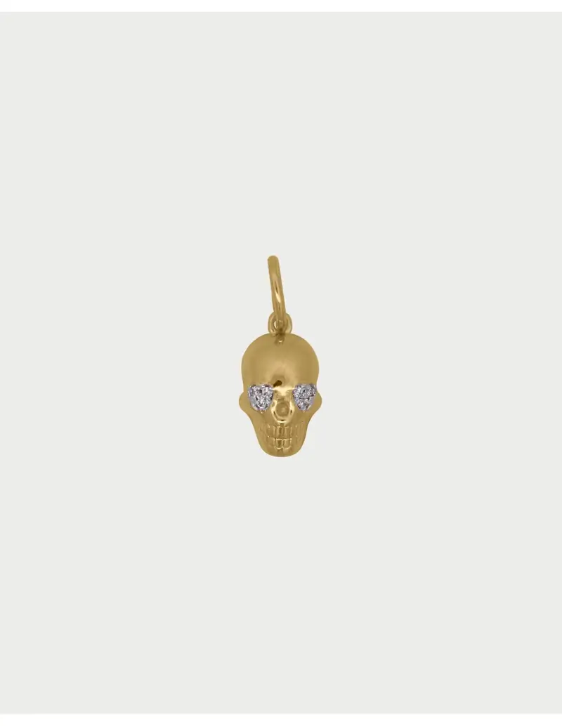 Charm Teschio Skully RUE DES MILLE Charmbar in argento 925 dorato CB-CN 69