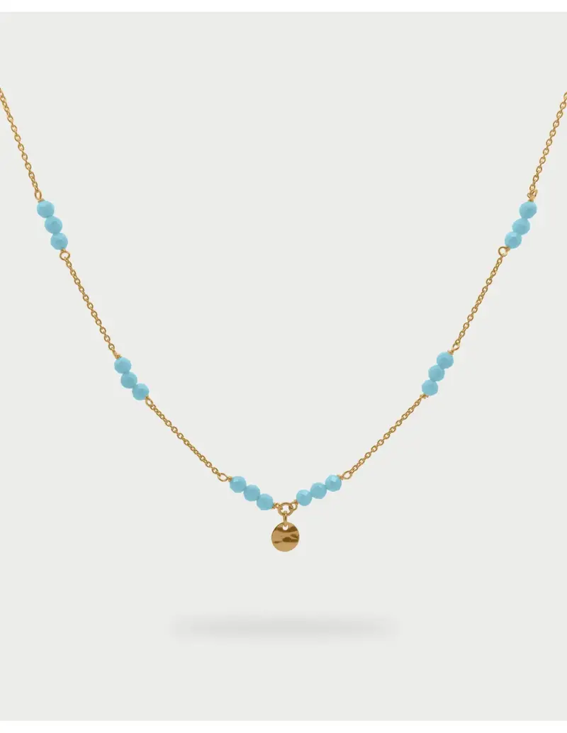 Collana girocollo RUE DES MILLE Gipsy Chic in argento 925 dorato pepite turchese GR-031 M4 T AU