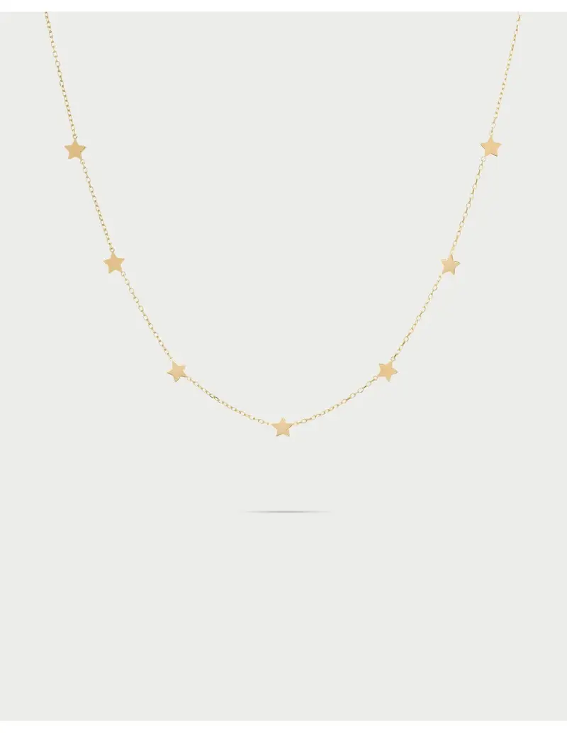 Collana girocollo RUE DES MILLE I Sogni Son Desideri in argento 925 dorato 7 Stelle GR-030 M1 STE AU