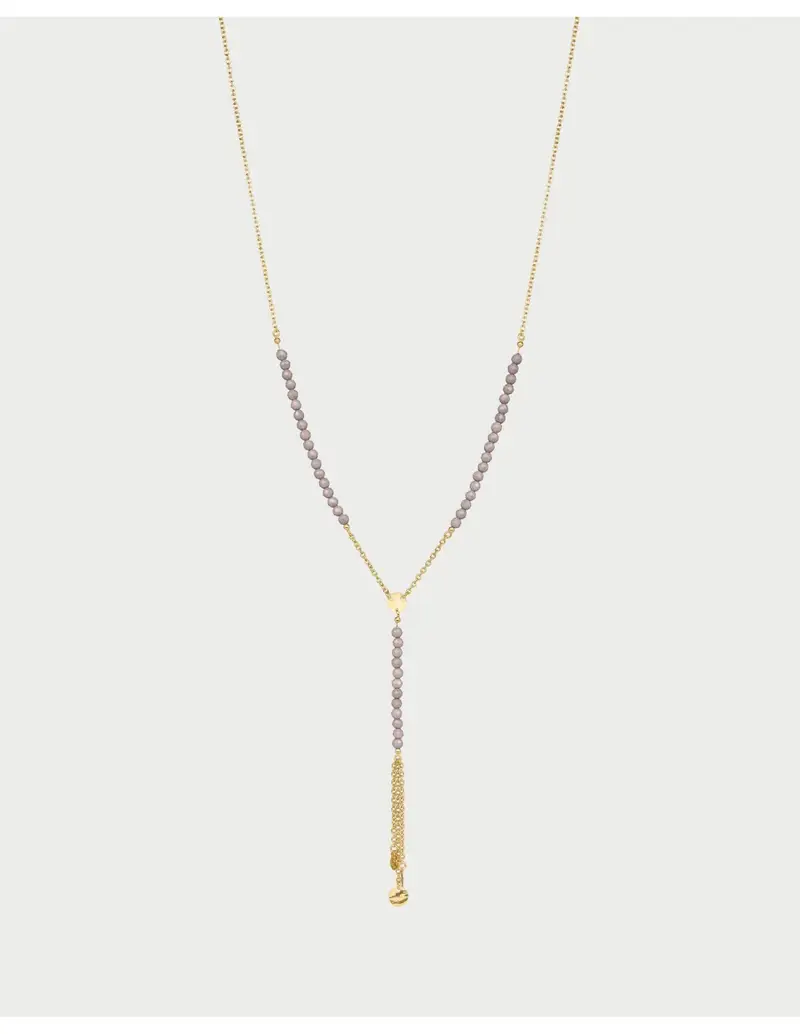 Collana rosario RUE DES MILLE Gipsy Chic con pepite di Zirconi Milky in argento 925 GR-031 M3 M AU