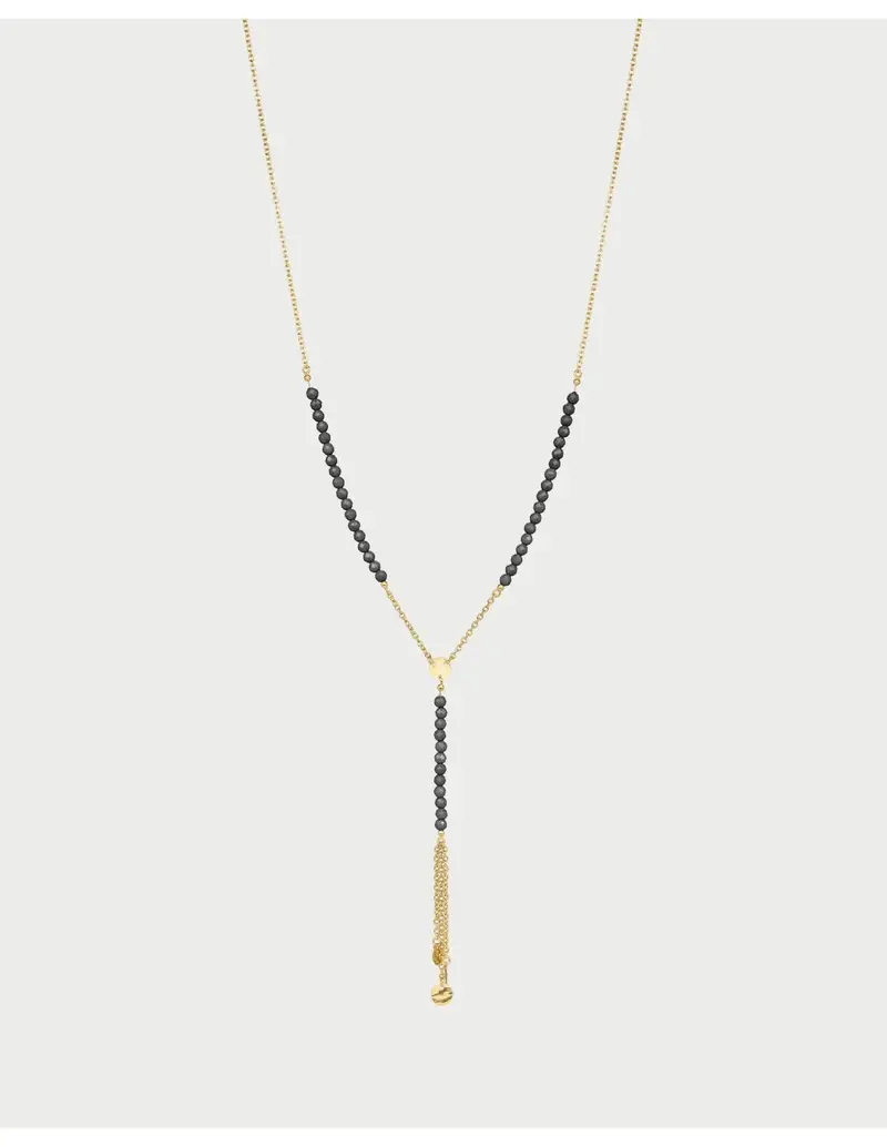 Collana rosario RUE DES MILLE Gipsy Chic con pepite di Zirconi Milky in argento 925 GR-031 M3 N AU