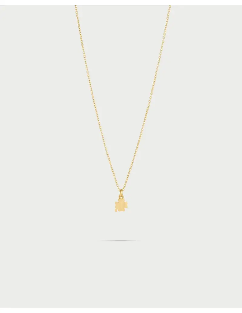 Girocollo Ciondolo Bombato Quadrifoglio RUE DES MILLE I Sogni Son Desideri in argento 925 dorato GR-002 QUAD AU