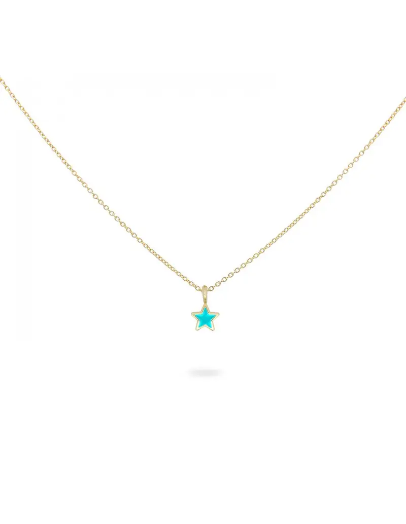 Girocollo RUE DES MILLE Colorfun in argento 925 dorato stella turchese GR-023 1STE TU AU