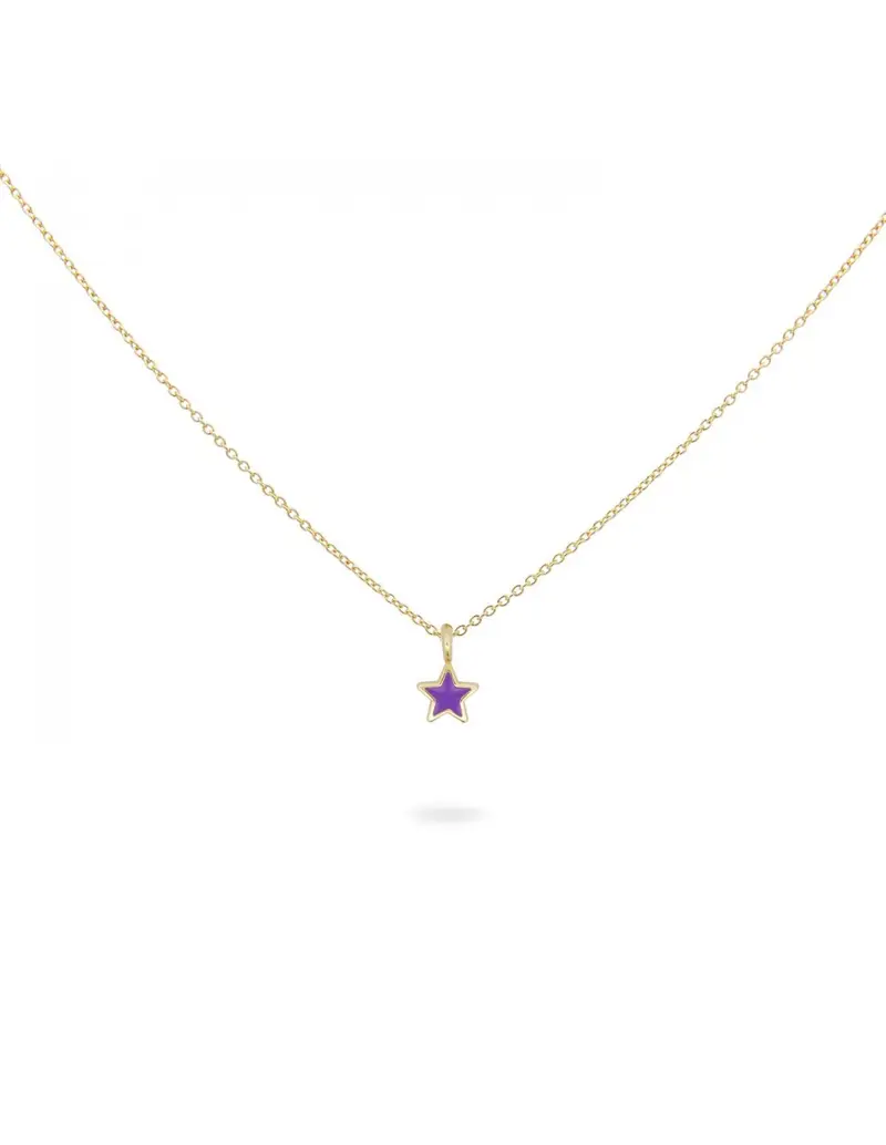 Girocollo RUE DES MILLE Colorfun in argento 925 dorato stella viola GR-023 1STE VI AU