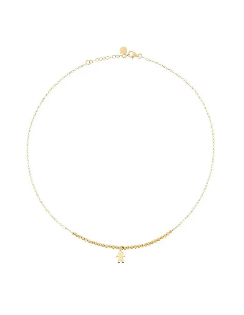 Girocollo RUE DES MILLE Pallini in argento 925 dorato con soggetto Micro Bimbo GR-180G PL BIMBO AU