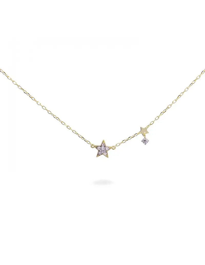 Girocollo RUE DES MILLE Stardust Ten in argento 925 placcato oro giallo GRZ-018 M1 STE AU Stella