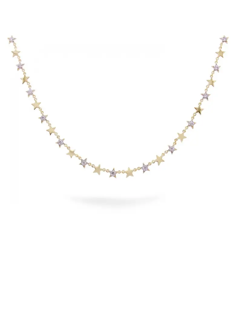Girocollo RUE DES MILLE Stardust Ten in argento GRZ-018 MUL STE AU Stelle alternate