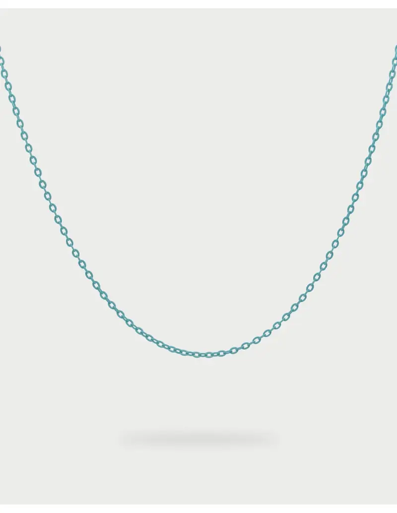 Girocollo smaltato chain base RUE DES MILLE Charmbar in argento 925 CB-GR 08 Turchese