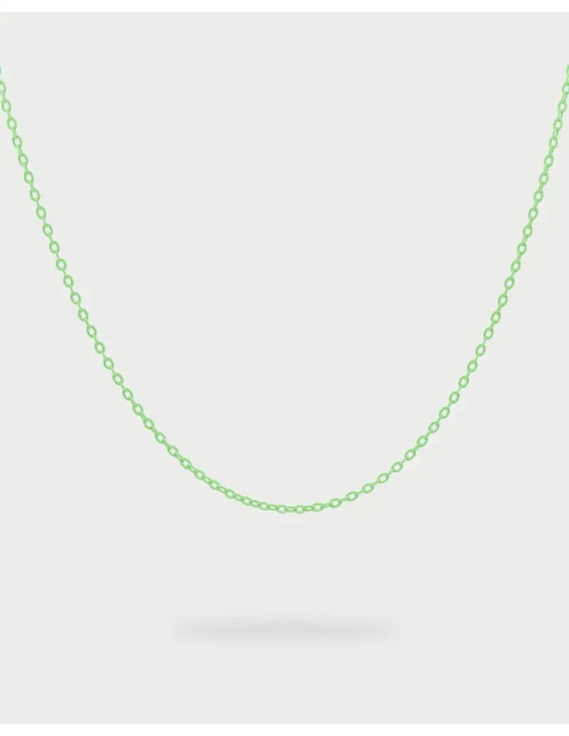 Girocollo smaltato chain base RUE DES MILLE Charmbar in argento 925 CB-GR 09 Menta