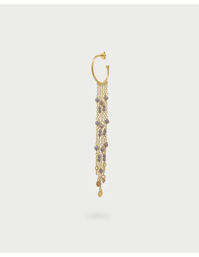 Mono orecchino Hoop RUE DES MILLE Gipsy Chic con catene e pendenti in argento 925 OR-031 M3 M AU