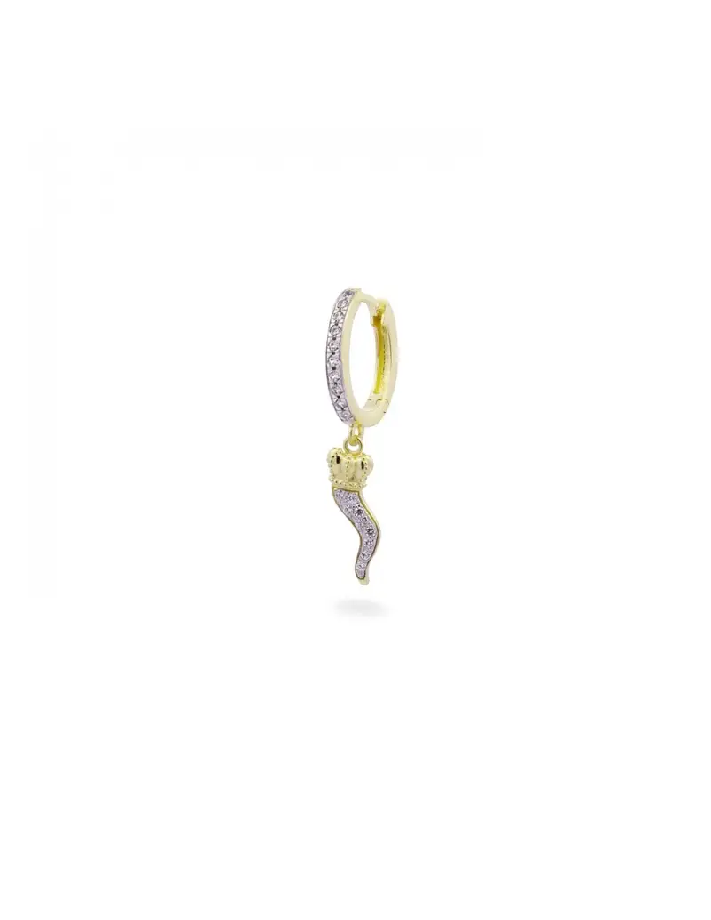 Mono Orecchino hoop RUE DES MILLE Stardust Ten in argento ORZ-018 M3 COR AU Cornetto