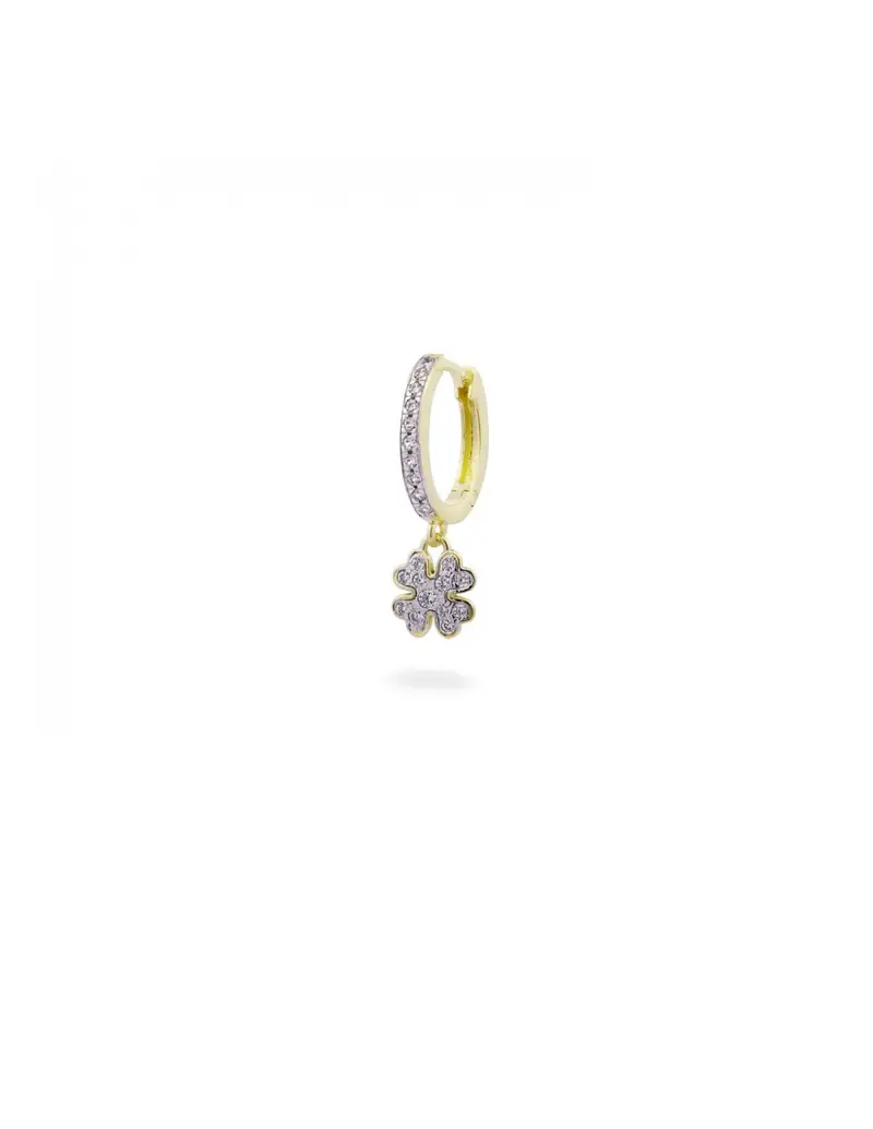 Mono Orecchino hoop RUE DES MILLE Stardust Ten in argento ORZ-018 M3 QUAD AU Quadrifoglio