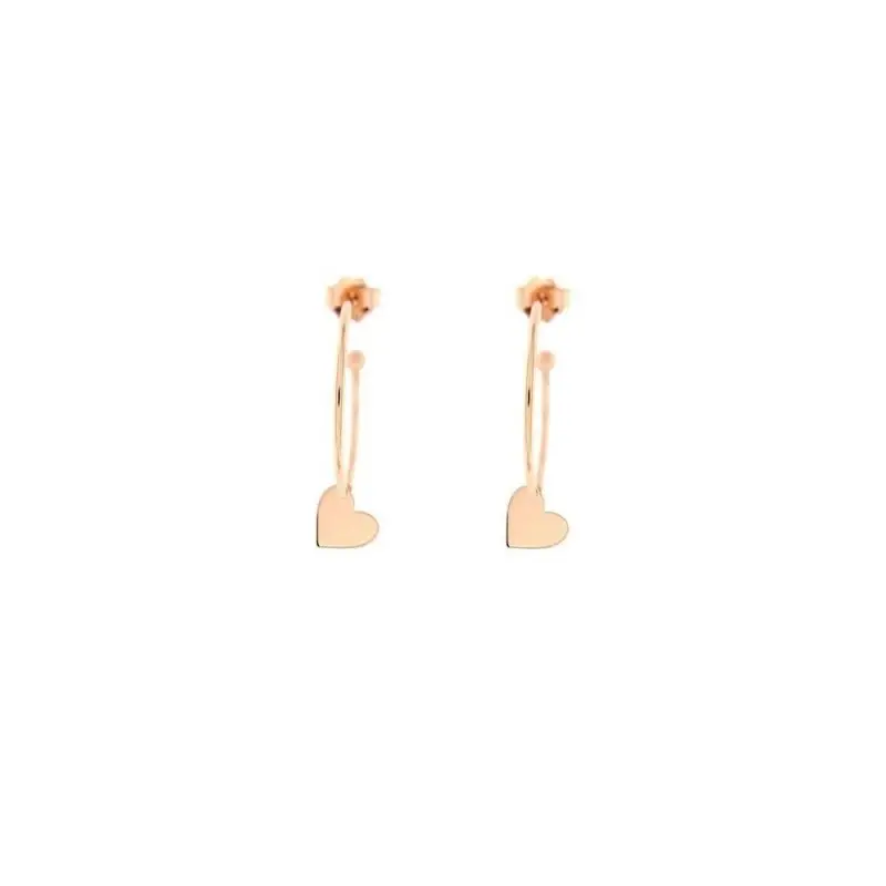 Orecchini Cuore Oro Rosa miniatura 2