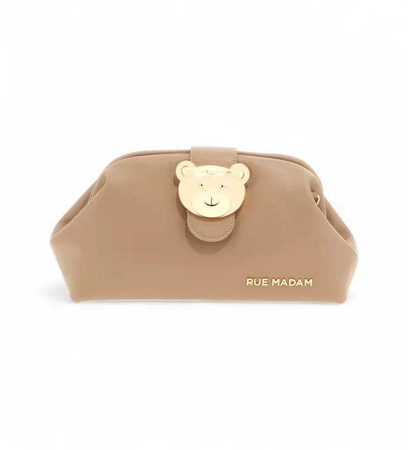 per donna. 1487 La borsa Pouch color talpa (OSFA), Casual, Da sera, Poliuretano, Taupe