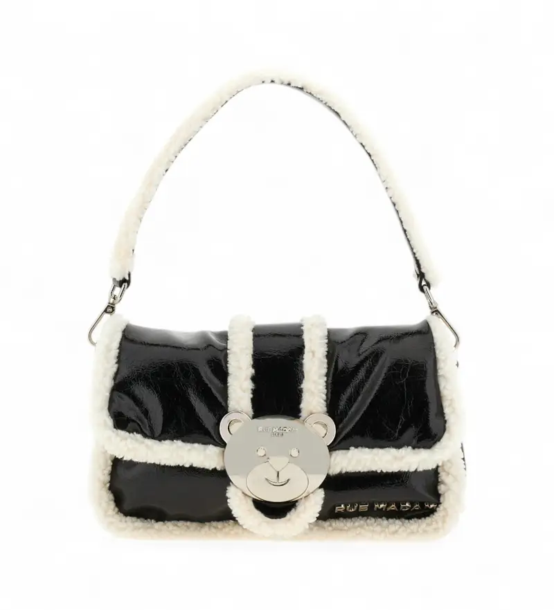 per donna. 1495 Borsa nera lucida (OSFA), Nero, Casual, Poliuretano Pelle