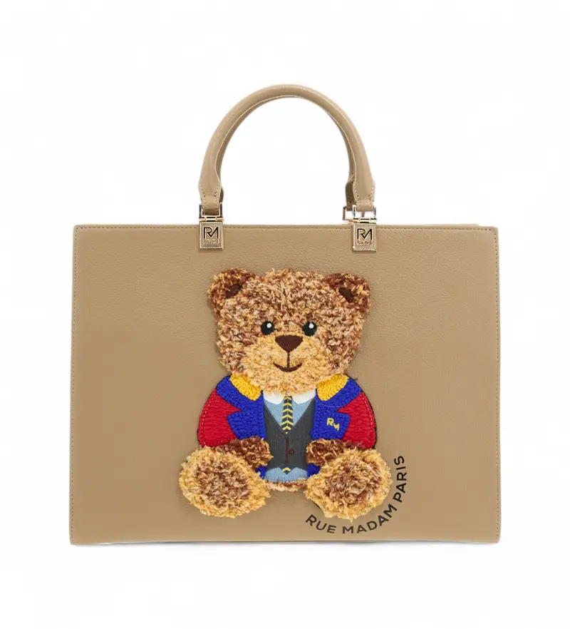 per donna. 1501 Borsa tote Marvin color talpa (OSFA), Casual, Poliuretano, Taupe